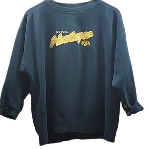 Starter VTG Iowa Hawkeyes sweatshirt Navy Blue Yellow Women's SZ XL